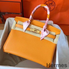 Hermes Birkin 30 Handmade Bag In Yellow Epsom Leather