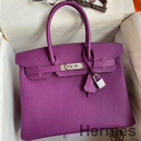 Hermes Birkin 30 Retourne Handmade Bag In Anemone Epsom Calfskin