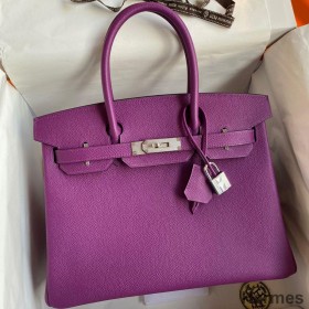 Hermes Birkin 30 Retourne Handmade Bag In Anemone Epsom Calfskin