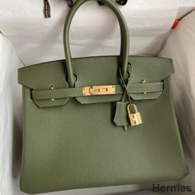 Hermes Birkin 30 Retourne Handmade Bag In Canopee Clemence Leather