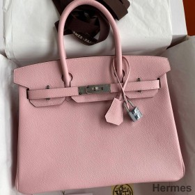Hermes Birkin 30 Retourne Handmade Bag In Rose Sakura Epsom Calfskin