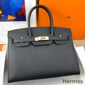 Hermes Birkin 30 Sellier Handmade Bag In Black Epsom Calfskin