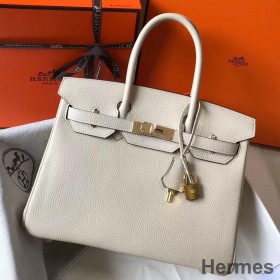 Hermes Birkin 30cm Bag In Beton Clemence Leather GHW