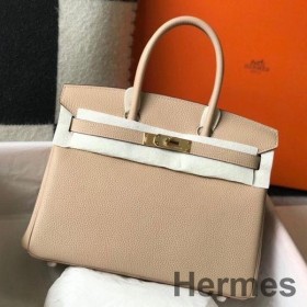 Hermes Birkin 35cm Bag In Trench Clemence Leather GHW
