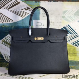 Hermes Birkin 40 Handmade Bag In Black Epsom Leather