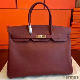 Hermes Birkin 40 Handmade Bag In Bordeaux Epsom Leather