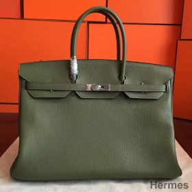 Hermes Birkin 40 Handmade Bag In Canopee Clemence Leather