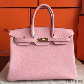 Hermes Birkin 40 Handmade Bag In Pink Clemence Leather