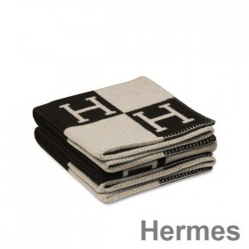 Hermes Black Avalon Throw Blanket