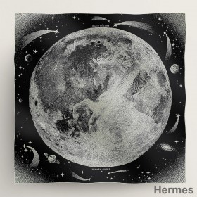 Hermes Black Clair de Lune Shawl 140