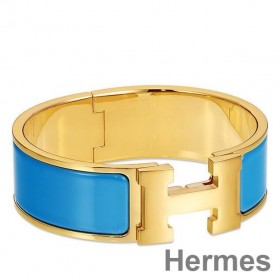 Hermes Blue Enamel Clic Clac H PM Bracelet