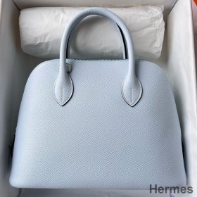 Hermes Bolide 1923 25 Handmade Bag In Blue Brume Epsom Calfskin