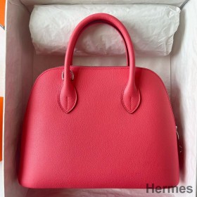 Hermes Bolide 1923 25 Handmade Bag In Rose Lipstick Evercolor Calfskin