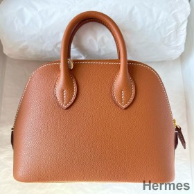 Hermes Bolide 1923 Mini Handmade Bag In Gold Evercolor Calfskin