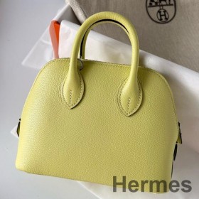 Hermes Bolide 1923 Mini Handmade Bag In Jaune Bourgeon Chevre Mysore Leather