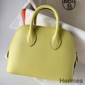 Hermes Bolide 1923 Mini Handmade Bag In Jaune Bourgeon Chevre Mysore Leather