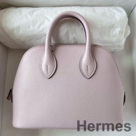 Hermes Bolide 1923 Mini Handmade Bag In Mauve Pale Chevre Mysore Leather