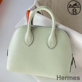 Hermes Bolide 1923 Mini Handmade Bag In Vert Fizz Chevre Mysore Leather
