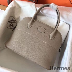 Hermes Bolide 27 Handmade Bag In Tourterelle Clemence Leather
