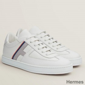 Hermes Boomerang Sneakers In Multicolore White Leather