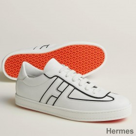 Hermes Boomerang Sneakers In White Epsom Calfskin