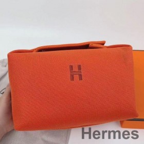 Hermes Bride - a - Brac Large Case in Orange Canvas