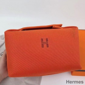 Hermes Bride - a - Brac Large Case in Orange Canvas