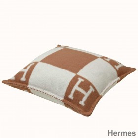 Hermes Camel Small Avalon Pillow