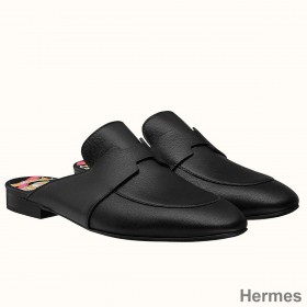 Hermes Catena Mules In Black Calfskin