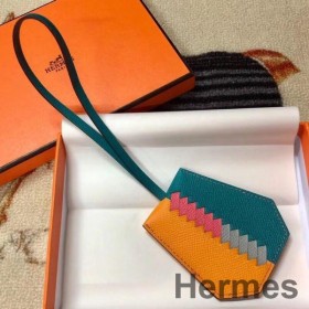 Hermes Clochette Cles Grand Tressage Charm In Yellow/Turquoise