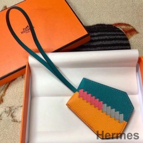 Hermes Clochette Cles Grand Tressage Charm In Yellow/Turquoise