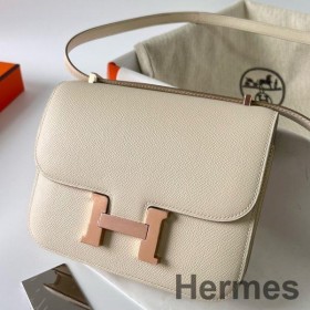 Hermes Constance 1 - 18 Mirror Bag In Craie Epsom Calfskin