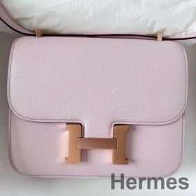 Hermes Constance 1 - 18 Mirror Bag In Mauve Pale Chevre Mysore Leather