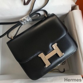 Hermes Constance 18 Handmade Bag In Black Box Calf Leather