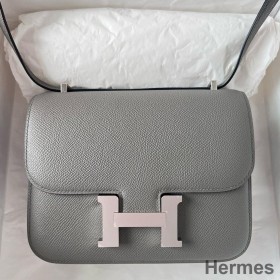 Hermes Constance 18 Handmade Bag In Gris Meyer Epsom Calfskin