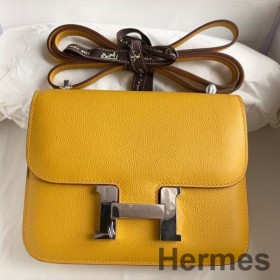 Hermes Constance 18 Handmade Bag In Jaune Ambre Epsom Calfskin