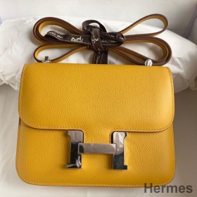 Hermes Constance 18 Handmade Bag In Jaune Ambre Epsom Calfskin