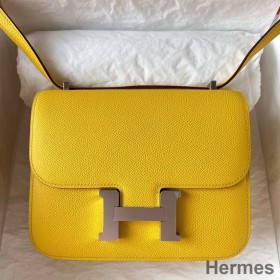 Hermes Constance 18 Handmade Bag In Jaune de Naples Epsom Calfskin