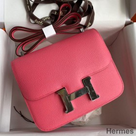 Hermes Constance 18 Handmade Bag In Rose Lipstick Epsom Calfskin