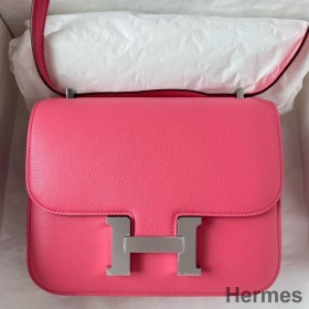 Hermes Constance 18 Handmade Bag In Rose Lipstick Evercolor Calfskin