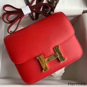 Hermes Constance 18 Handmade Bag In Rouge Coeur Epsom Calfski
