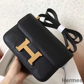 Hermes Constance 24 Handmade Bag In Black Epsom Leather