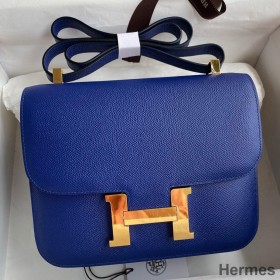 Hermes Constance 24 Handmade Bag In Blue Electric Epsom Calfskin
