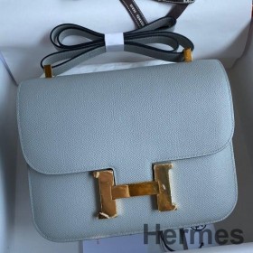 Hermes Constance 24 Handmade Bag In Blue Lin Epsom Calfskin
