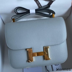 Hermes Constance 24 Handmade Bag In Blue Lin Epsom Calfskin