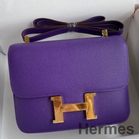 Hermes Constance 24 Handmade Bag In Crocus Epsom Calfskin