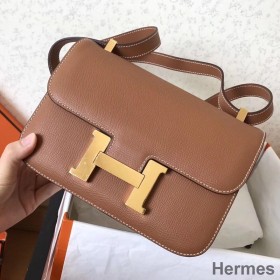 Hermes Constance 24 Handmade Bag In Gold Epsom Leather