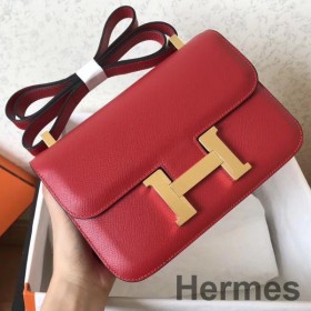 Hermes Constance 24 Handmade Bag In Red Epsom Leather