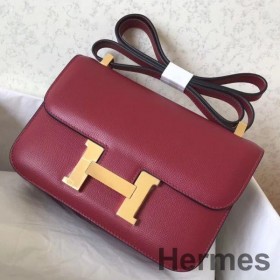 Hermes Constance 24 Handmade Bag In Ruby Epsom Leather