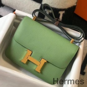 Hermes Constance 24 Handmade Bag In Vert Criquet Epsom Leather